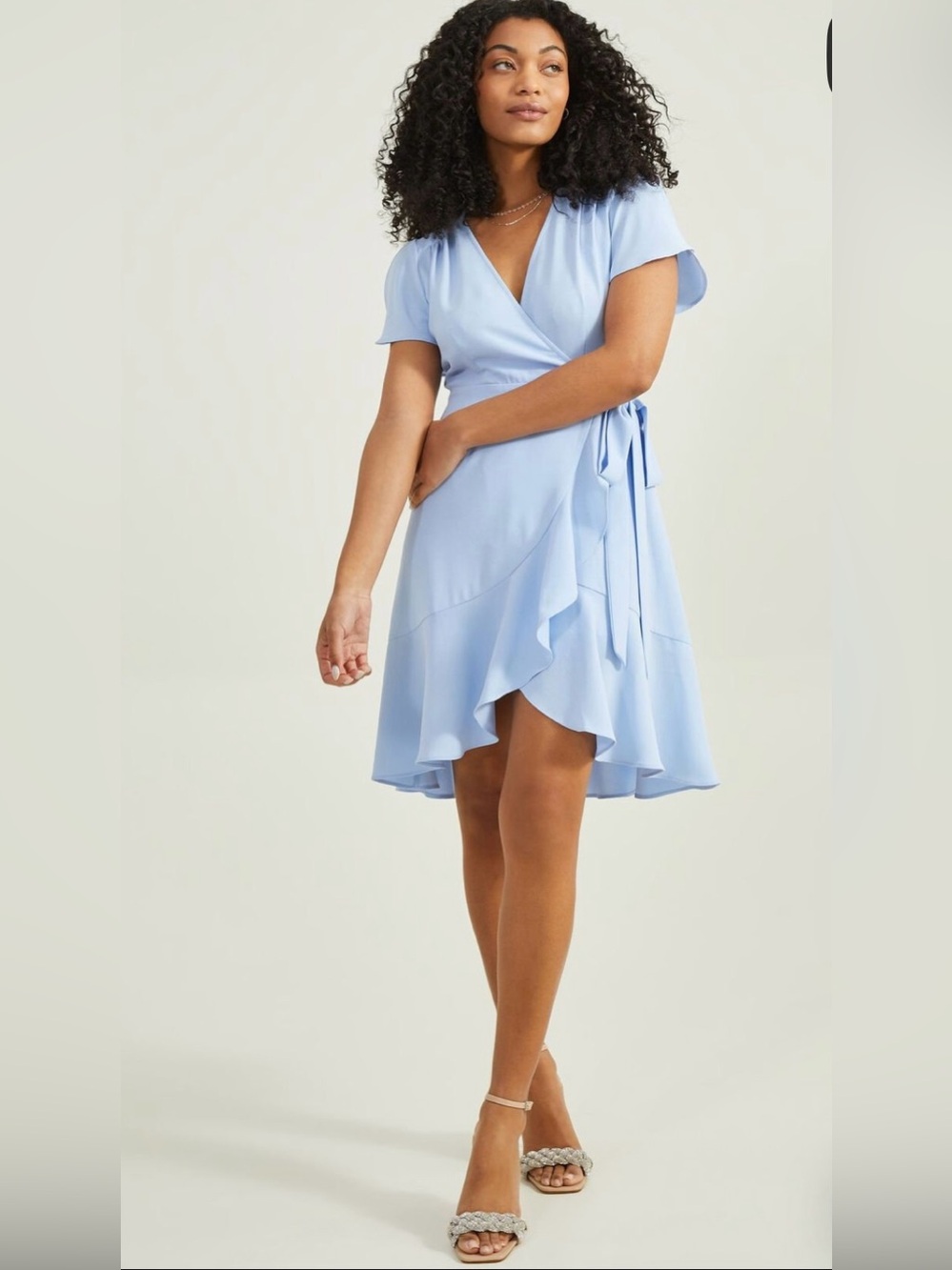 Altar'd State Roxanne Blue Wrap Mini Dress